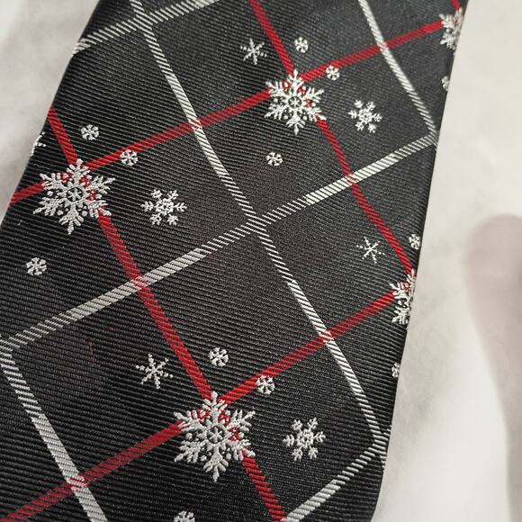 Christmas Ties 1-NWT Classic Black/White/Red- 1-SILK Snowmen Holly CandyCanes - Picture 3 of 7